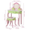 Angel Sar Flower Fairy Vanity Set for Girls, Wooden Kids Dressing Table with Mirror & Stool, Toddler Makeup Play Set with Storage Drawer for Ages 3+ - 3 of 4