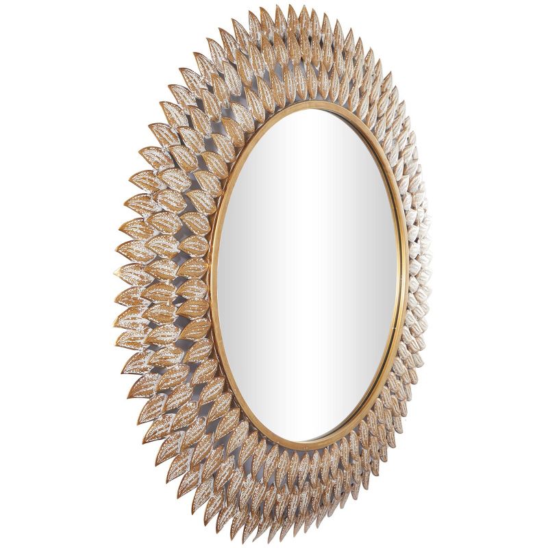 32&#34;x32&#34; Metal Leaf Radial Wall Mirror Gold - Olivia &#38; May, 4 of 6