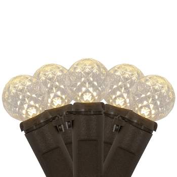 Northlight LED G12 Berry Christmas Lights - 16' Brown Wire - Warm White - 50 ct
