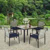Racxily All Weather 5-Piece Patio Dining Table Sets, Patio Conversation Set Acacia Wood Table Top with Umbrella Hole - 3 of 4