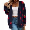 Women's Plus Size Cardigan Soft Print Long Sleeve Open Front Knit Sweaters - 4 of 4
