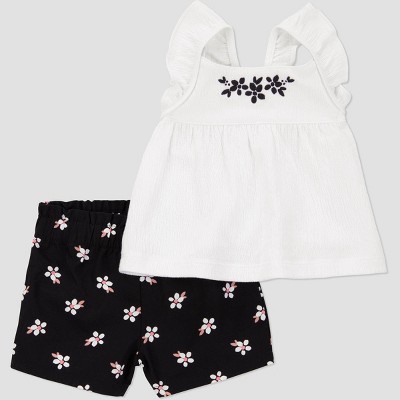 Carter's Just One You® Baby Girls' Geo Top & Bottom Set - Black