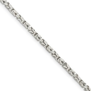 Black Bow Jewelry 2.5mm, Sterling Silver, Solid Byzantine Chain Necklace - 1 of 4