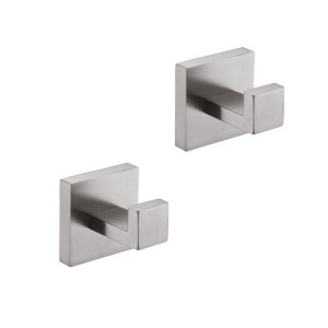 2-Pack Stainless Steel Wall-Mounted Towel and Coat Hooks for Bathroom, Bedroom, Kitchen - 1 of 4