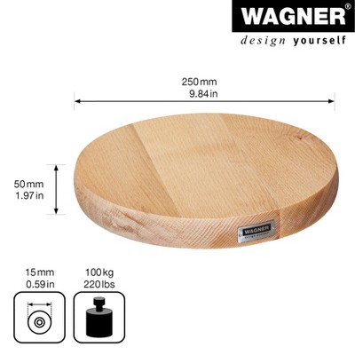 Beech Wood Round Plant Caddy with No-Show Swivel Casters