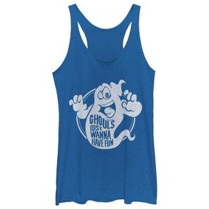 Women's CHIN UP Halloween Ghouls Have Fun Racerback Tank Top - 1 of 3