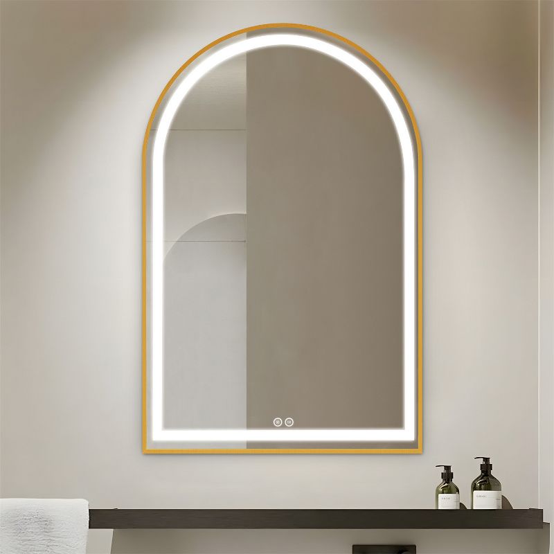 Neutypechic LED Wall Mounted Mirror with Anti-Fog Modern Arched Bathroom Vanity Mirror, 5 of 8