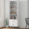 Bookcase with 2 Drawers White 23.6"x13.8"x70.9" Solid Wood OSLO - 2 of 4