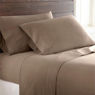 Hazelnut Full Deep Pocket Cotton Polyester Flannel Sheet Set