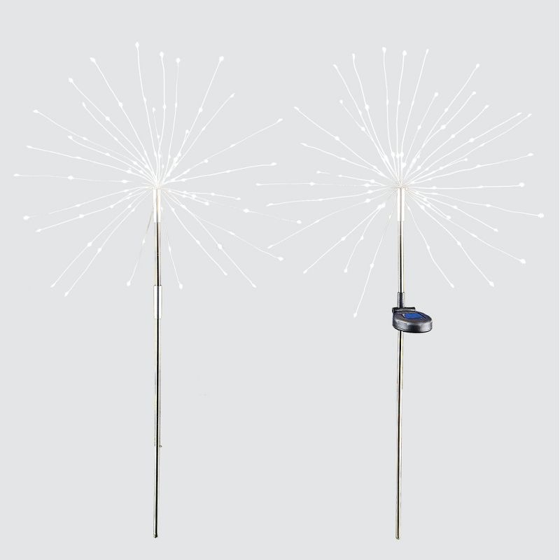 Collections Etc Solar Powered Starburst Garden Stake Lights - Set of 2, 1 of 3