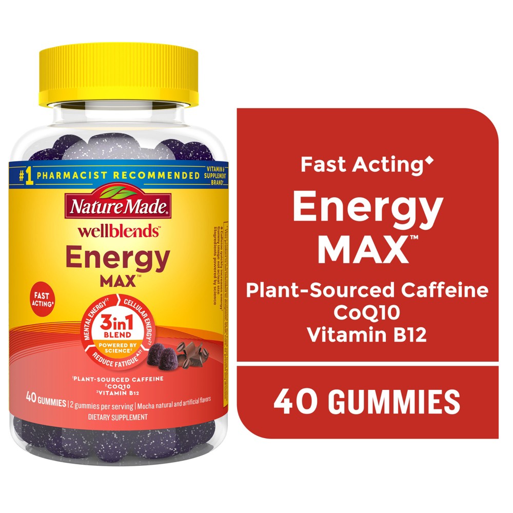 Photos - Vitamins & Minerals Nature Made Wellblends Energy Max Time Release Caffeine Gummies - 40ct