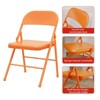 All-Steel Folding Chairs with Backrest, Heavy Duty Metal Foldable Dining Chair Set of 4 Hold Up to 350 LBS - 4 of 4