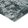Teal Blue Gray And Charcoal Abstract Washable Indoor Outdoor Area Rug - 4 of 4