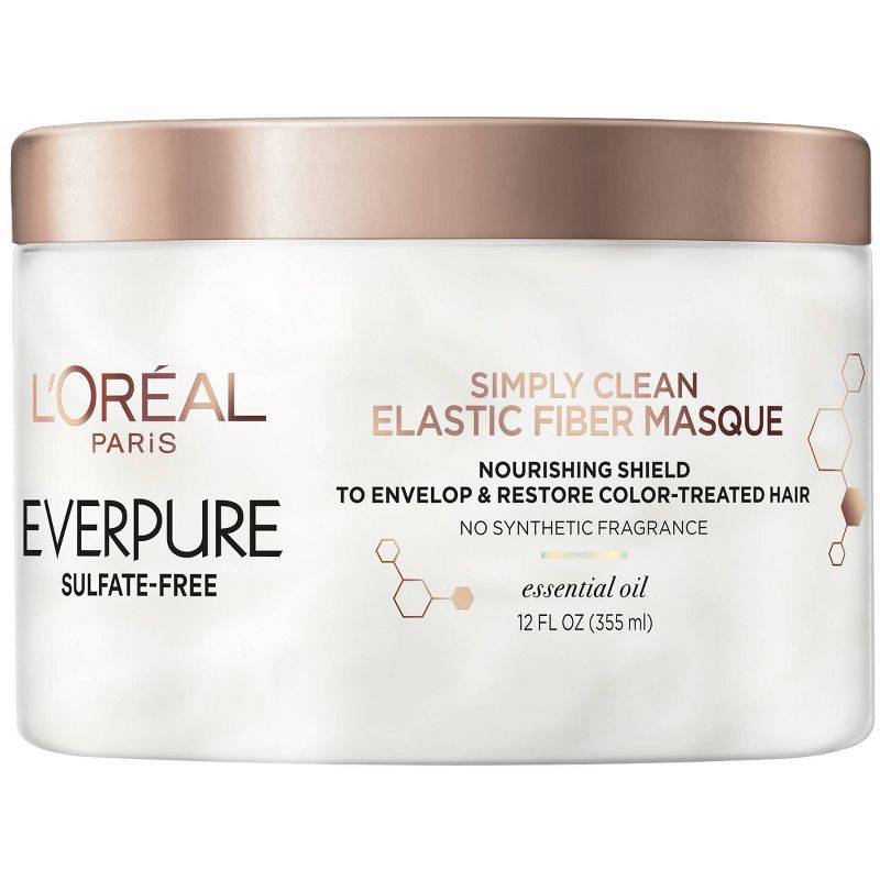 L&#39;Oreal Paris EverPure Sulfate Free Simply Clean Elastic Fiber Hair Masque - 12 fl oz, 1 of 11