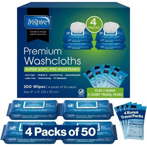 Inspire Adult Wet Wipes, Adult Wash Cloths, Adult Wipes for Incontinence & Cleansing for Elderly, 8"x12" - 1 of 4