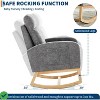 L-Shape Rocking Chair Nursery Glider Chair Nursery Chair w/High Back and Side Pocket Rocking Accent Armchair - 4 of 4