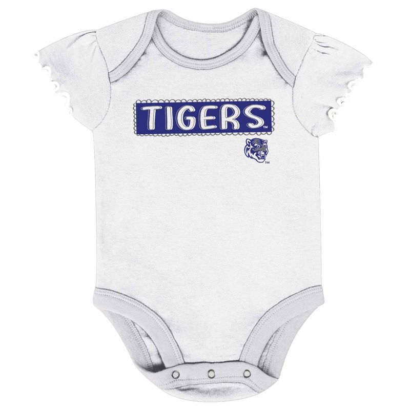 NCAA Memphis Tigers Infant Girls&#39; 3pk Bodysuit Set, 4 of 5