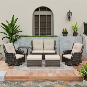UPTIOT 6-Piece Outdoor Patio Conversation Set - 1 of 4
