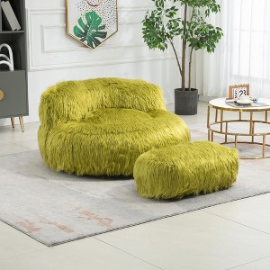NicBex Bean Bag Chair for Adults Sofa Chair with Ottoman Floor Sofa with Handle for Reading Room, Living Room, Olive - 1 of 4
