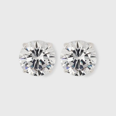 Sterling Silver Cubic Zirconia Round Stud Earring