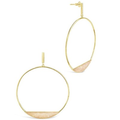 SHINE by Sterling Forever Enamel Circle Stud Hoop Earrings