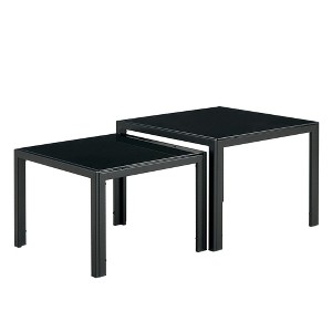 NicBex Modern Square Nesting Coffee Table Set of 2 with Metal Frame for Living Room and Bedroom - 1 of 4