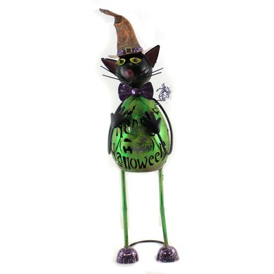 Direct Designs International 25.0 Inch Whimsy Standing Decoration Black Cat Pumpkin Bat Garden Statues