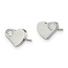 Black Bow Jewelry 10mm Asymmetrical CZ Heart Post Earrings in Stainless Steel - 2 of 4