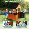 JOYMOR Kids 3-8Y Spacious Wooden Outdoor Playhouse with Sink & Mailbox DIY Light Brown - 4 of 4