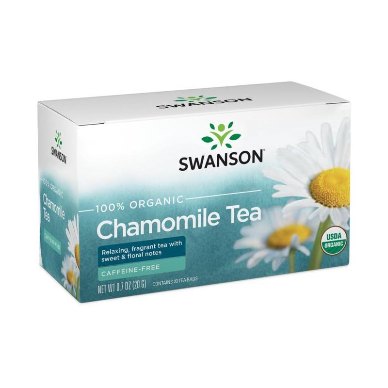 Swanson 100% Organic Chamomile Tea - Caffeine Free 20 Bags, 1 of 3