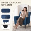 Modern Accent Chair for Living Room, Upholstered Fabric Armchair with Backrest and Arms, Single Sofa Chair for Bedroom or Office, Green - 3 of 4