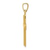 Black Bow Jewelry 14k Yellow or White Gold Satin Ridged Hollow Cross Pendant, 14 x 29mm - 2 of 4