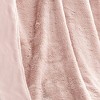 Royal Velvet 60"x70" Luxe Faux Rabbit Fur Throw in Gift Box Blush - 4 of 4