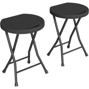 Folding Stool, Backless 18-Inch Stool, Portable with Handle, Foldable Bar Stool, Anti-Slip Feet, 600Lbs Capacity, for Bar, Home - 1 of 4