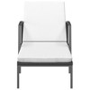 vidaXL Patio Sun Lounger with Cushion Poly Rattan Black - 3 of 4