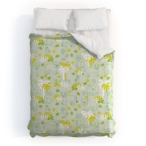 Deny Designs 3pc Queen marufemia Green safari Comforter and Sham Set - 1 of 4