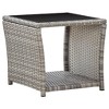vidaXL Garden Dining Set with Cushions 2 Pieces, Table and Chair, Relaxing Armchair, Seat for Patio Terrace, Synthetic Rattan Grey - 4 of 4