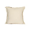 Hand Woven Brown Striped Throw Pillow Jute & Cotton With Polyester Fill by Foreside Home & Garden - 4 of 4