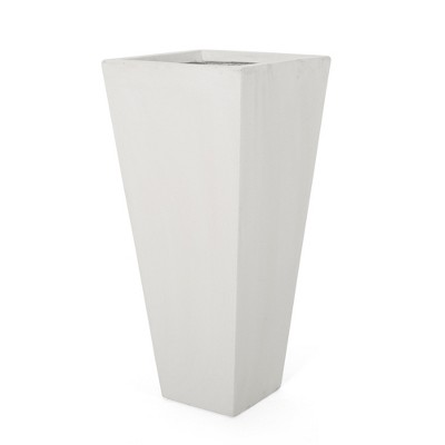 Maggift Outdoor Planters with Classic Design, Flower Planter Pot for Garden, Courtyard, Patio, White，13"*13"*28.5"