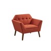 PAGED Upholstered Accent Chair with Arm Support and Solid Wood Legs, Modern Arm Chairs for Bedroom, Reading Room, Blue - 3 of 4