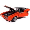 1969 Pontiac GTO Judge Carousel Red with Black Stripes and Black Vinyl Top "Mecum Auctions" 1/18 Diecast Model Car by Auto World - 2 of 4