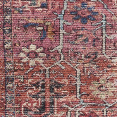 Brick Red Vintage Persian Washable Chenille Area Rug 4' x 6'