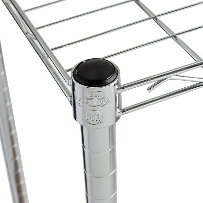 Heavy-Duty Chrome 4-Tier Adjustable Steel Shelving Unit