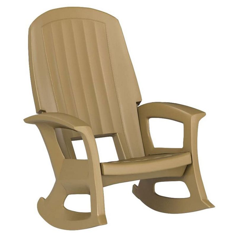 Semco Rockaway Heavy-Duty Outdoor Rocking Chair w/Low Maintenance All-Weather Porch Rocker & Easy Assembly for Deck and Patio, Taupe (2 Pack), 2 of 7