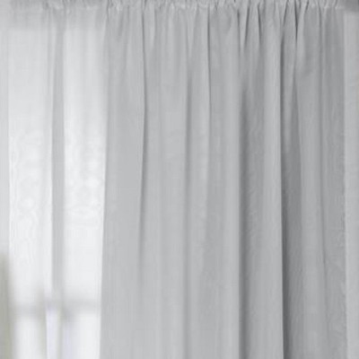 White Polyester Light-Filtering Rod Pocket Kids Curtain Panel