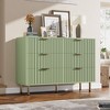 6 Drawer Dresser, Fluted Modern Chest of Drawers with Deep Storage and Wide Top, Large Double Dresser TV Stand for Bedroom, Living Room - 4 of 4