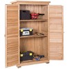 Costway Outdoor 63'' Tall Wooden Garden Storage Shed Fir Wood Shutter Design Lockers - 4 of 4