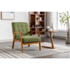 Vynxaria Green Mid-Century Modern Leisure Accent Chairs with Solid Wood Armrests - 2 of 4