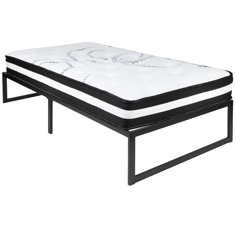 Emma and Oliver 14" Platform Bed Frame & 10" Mattress in a Box - No Box Spring Required, 1 of 16