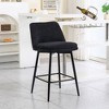 Okak Counter Height Bar Stools Set of 2 with 360° Swivel, Upholstered Linen Barstools with Back and Metal Legs, for Kitchen Island, Home Pub - 4 of 4